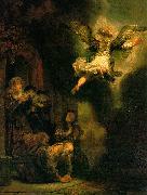 REMBRANDT Harmenszoon van Rijn The Archangel Leaving the Family of Tobias Spain oil painting artist